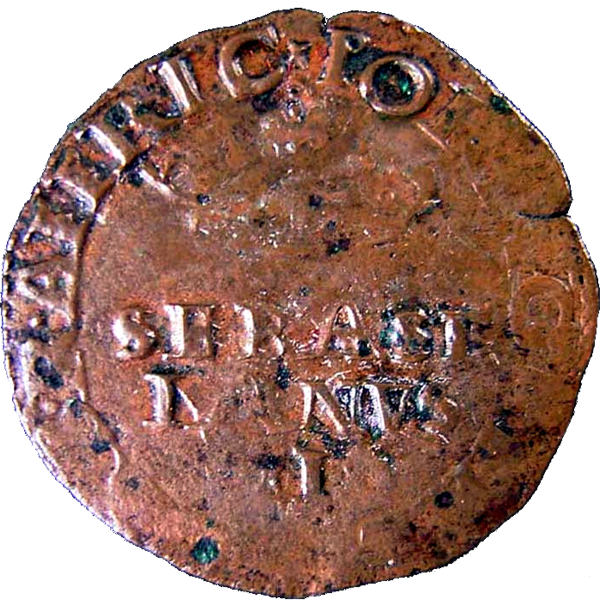 Anverso de 3 réis (1568) - 1568-1568 Provisão de 29/03/1568 - Cobre