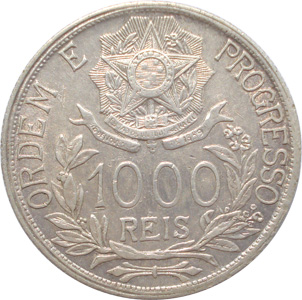 1 mil-réis (1912-1913) - 1912-1913 Estrelas ligadas