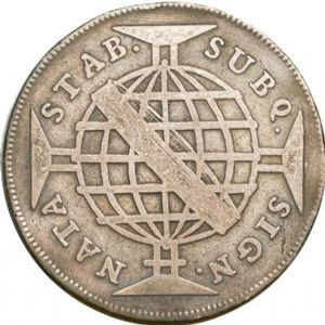 R 0$320 - 1º. tipo, Coroa Baixa, Florões oblíquos