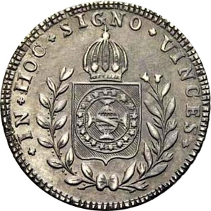 Reverso de 80 réis (1833) - 1831-1834 D. Pedro II, 1º. Sistema Monetário - Prata