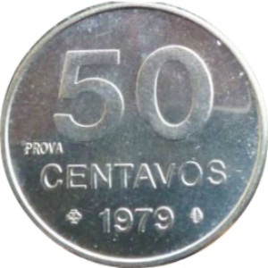 50 centavos de cruzeiro (1979-1980) - 1964-1985 Ensaios e Provas: Regime Militar