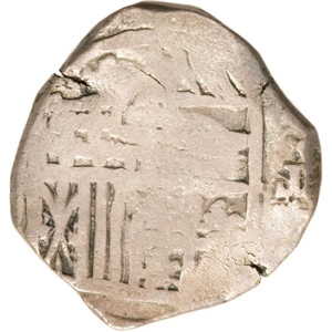 Reverso 240 réis (Carimbo 240 coroado sobre 4 reales)