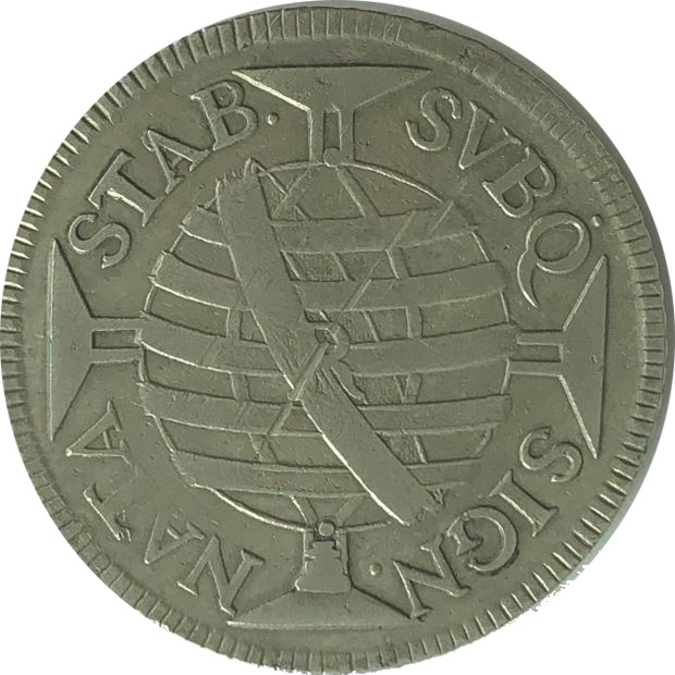 600 réis (1754) - 1754-1770 Jotas, Casa da Moeda do Rio, 1º. tipo - Prata