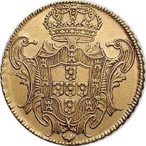 Reverso R 12$800-8 escudos - Rio - escudo itálico, 2o. tipo de efígie, com sobrancelha
