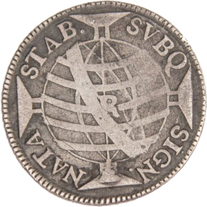 Reverso de 300 réis (1754-1764) - 1754-1770 Jotas, Casa da Moeda do Rio, 1º. tipo - Prata