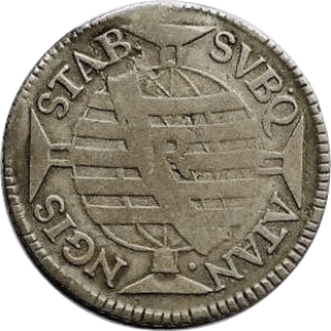 Reverso de 150 réis (1754) - 1754-1770 Jotas, Casa da Moeda do Rio, 1º. tipo - Prata