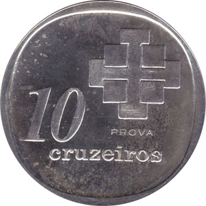 10 cruzeiros (1975) - 1964-1985 Ensaios e Provas: Regime Militar