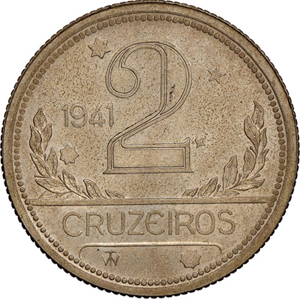 Reverso de moeda da série 1930-1945 Ensaios e Provas: Era Vargas