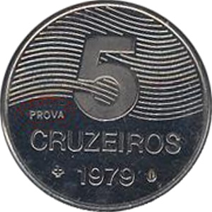 5 cruzeiros (1979-1981) - 1964-1985 Ensaios e Provas: Regime Militar