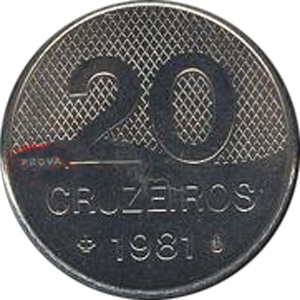 20 cruzeiros (1981-1985) - 1964-1985 Ensaios e Provas: Regime Militar